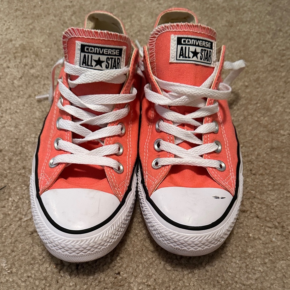 Converse Pink and White Lace-Up Sneakers